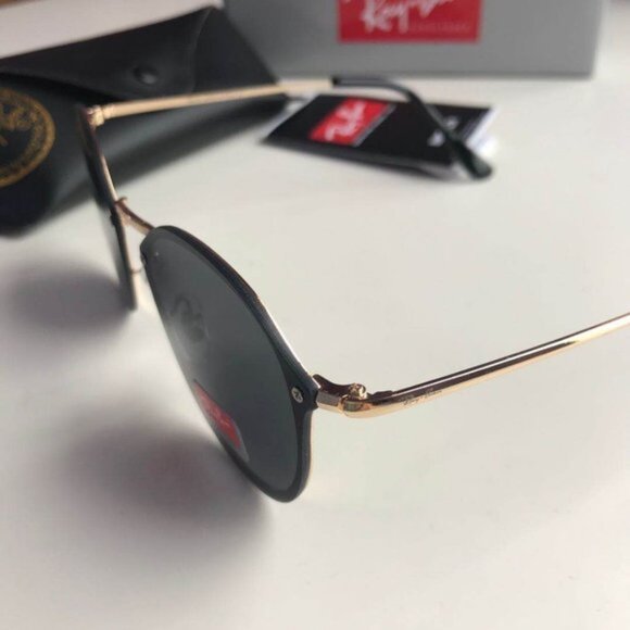 Ray-Ban 3574 Blaze Round Gold Frame Sunglasses - Picture 6 of 8